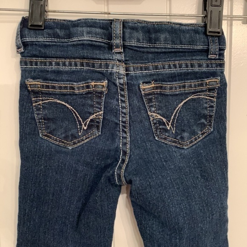 💐5/25 girls toddler jumping beans dark wash adjustable bootcut flare jeans - Picture 4 of 9